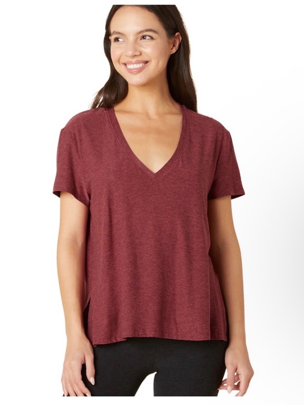 Beyond Yoga Split Up Long Tee -Small